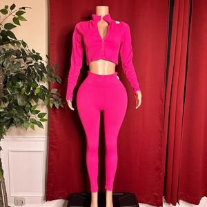 New Bright Pink Athleisure/Activewear (2 piece) Suit (S,M,L)